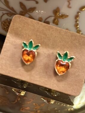 Heart Peach Stud Earrings